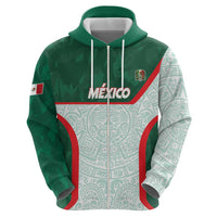 Custom Mexico Football Hoodie Aztec Pattern - Wonder Print Shop