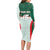 Custom Mexico Football Long Sleeve Bodycon Dress Aztec Pattern - Wonder Print Shop