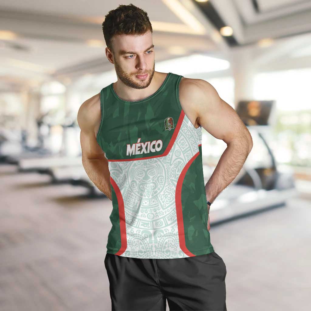 Custom Mexico Football Men Tank Top Aztec Pattern - Wonder Print Shop