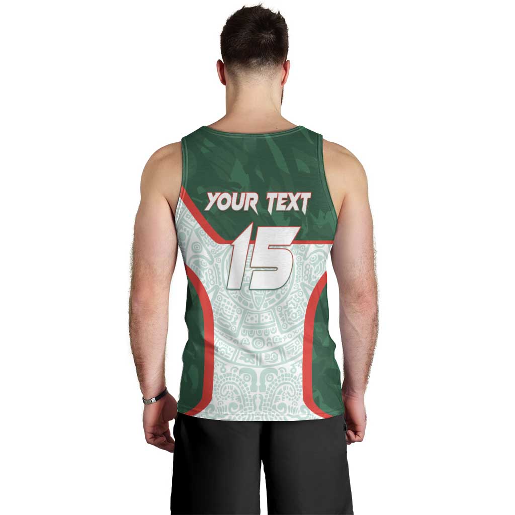 Custom Mexico Football Men Tank Top Aztec Pattern - Wonder Print Shop