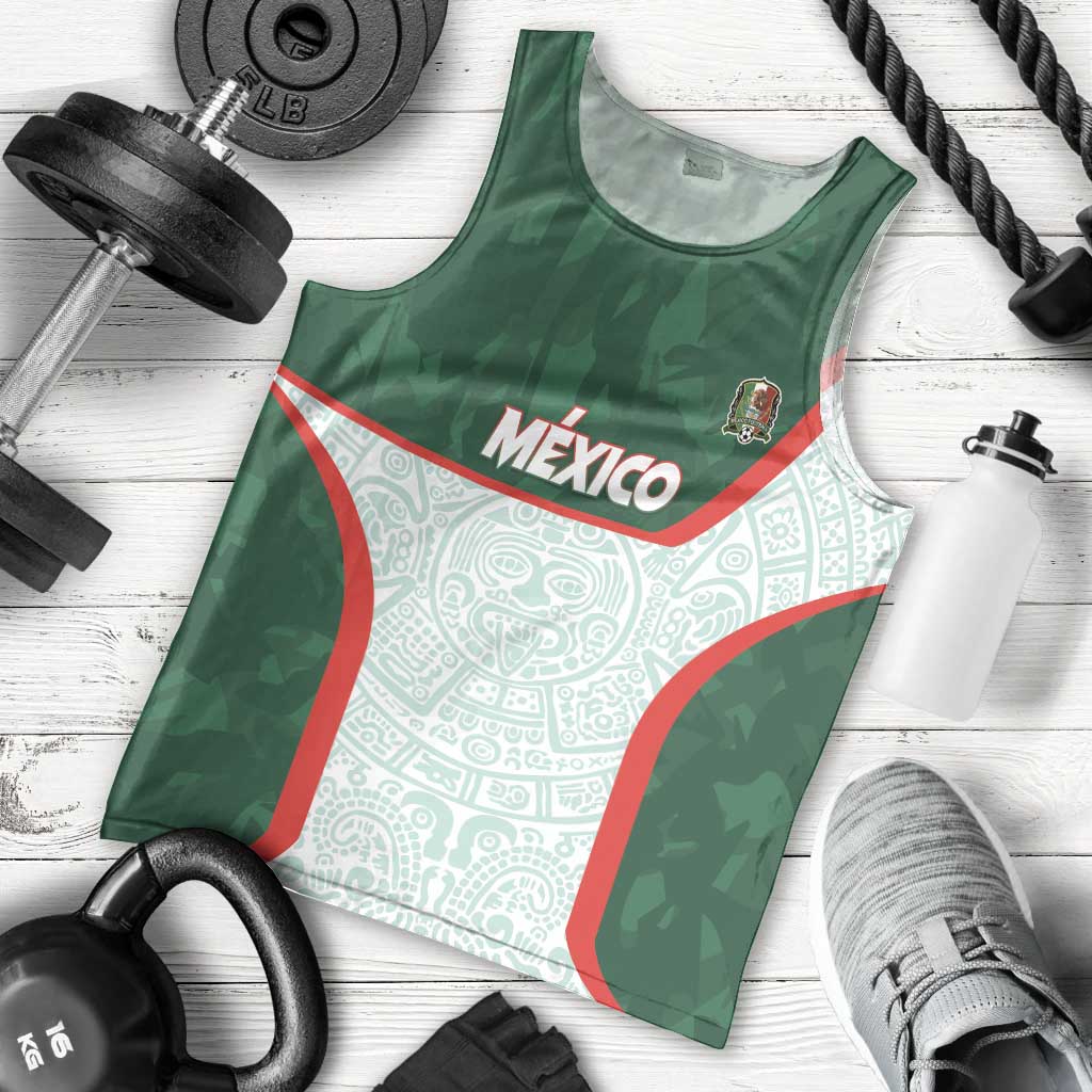 Custom Mexico Football Men Tank Top Aztec Pattern - Wonder Print Shop