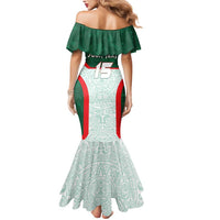 Custom Mexico Football Mermaid Dress Aztec Pattern - Wonder Print Shop