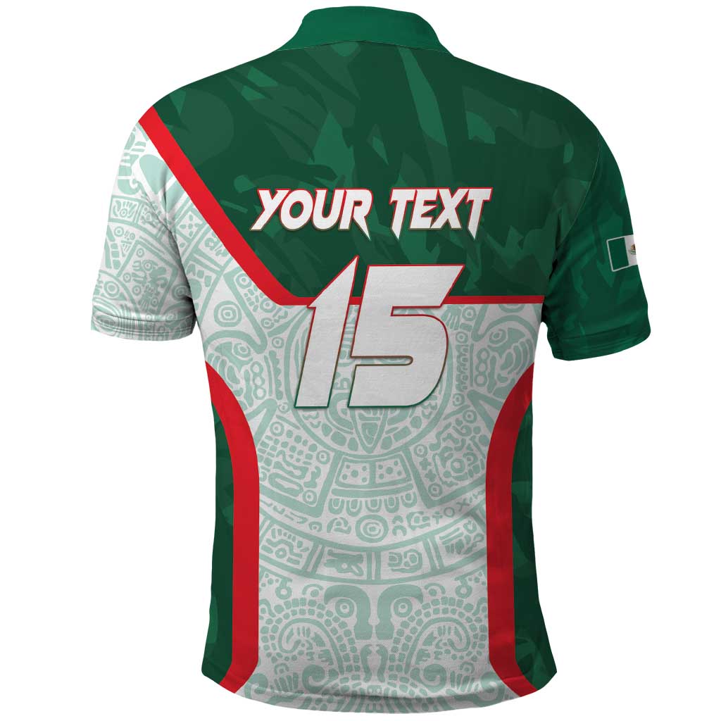 Custom Mexico Football Polo Shirt Aztec Pattern - Wonder Print Shop