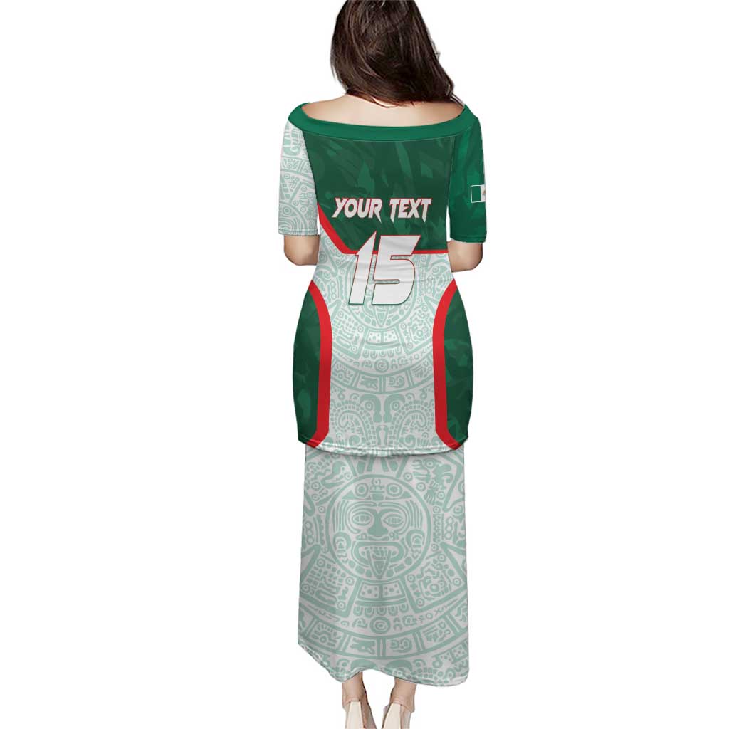 Custom Mexico Football Puletasi Aztec Pattern - Wonder Print Shop