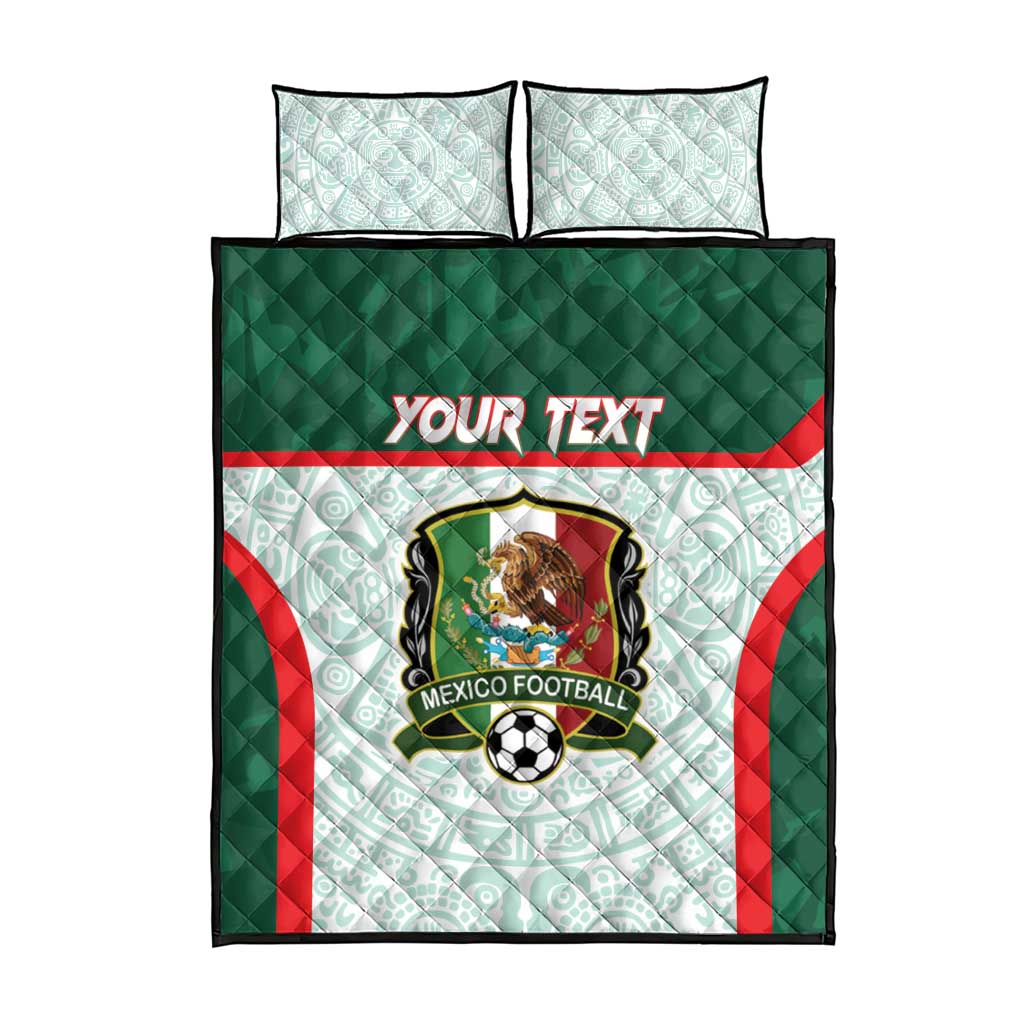 Custom Mexico Football Quilt Bed Set Aztec Pattern - Wonder Print Shop