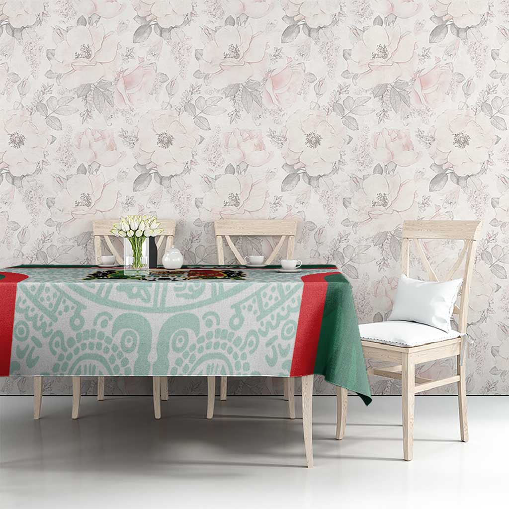 Custom Mexico Football Tablecloth Aztec Pattern - Wonder Print Shop