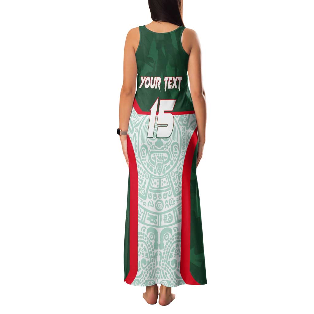 Custom Mexico Football Tank Maxi Dress Aztec Pattern - Wonder Print Shop