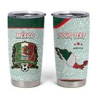 Personalised Mexico Football Tumbler Cup Aztec Pattern - Wonder Print Shop