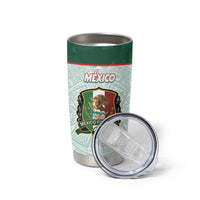 Personalised Mexico Football Tumbler Cup Aztec Pattern - Wonder Print Shop