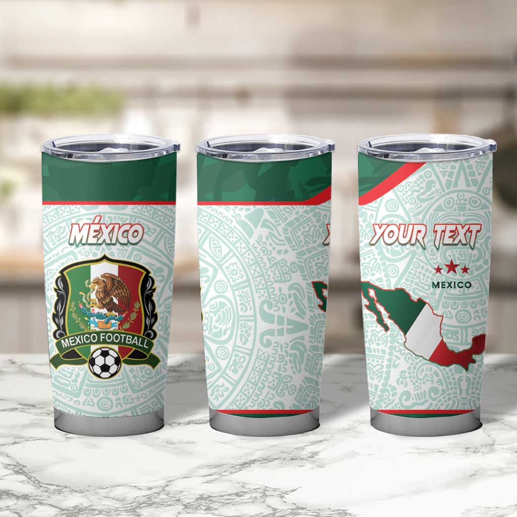 Personalised Mexico Football Tumbler Cup Aztec Pattern - Wonder Print Shop