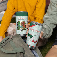 Personalised Mexico Football Tumbler Cup Aztec Pattern - Wonder Print Shop