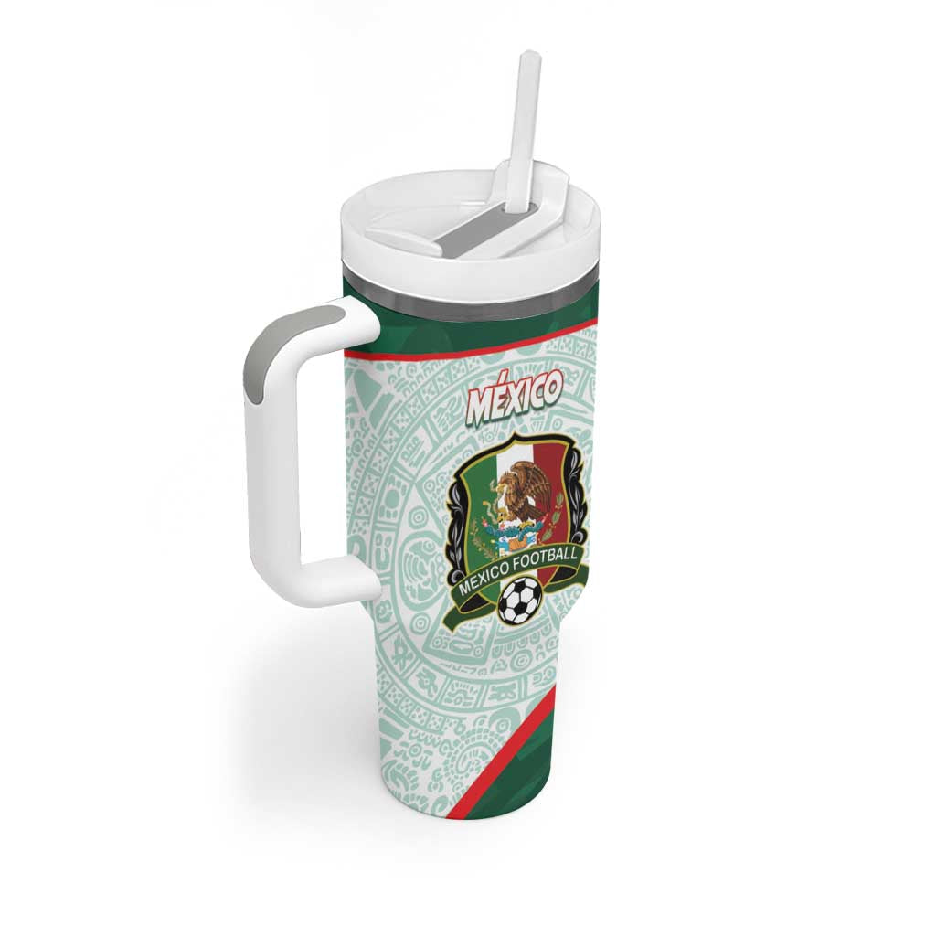 Personalised Mexico Football Tumbler With Handle Aztec Pattern - Wonder Print Shop