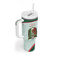Personalised Mexico Football Tumbler With Handle Aztec Pattern - Wonder Print Shop