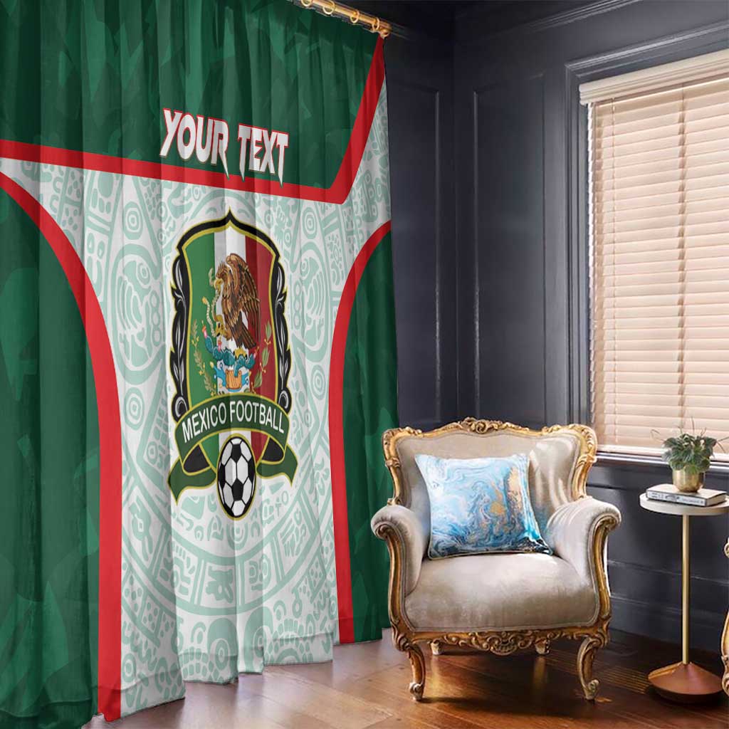 Custom Mexico Football Window Curtain Aztec Pattern - Wonder Print Shop