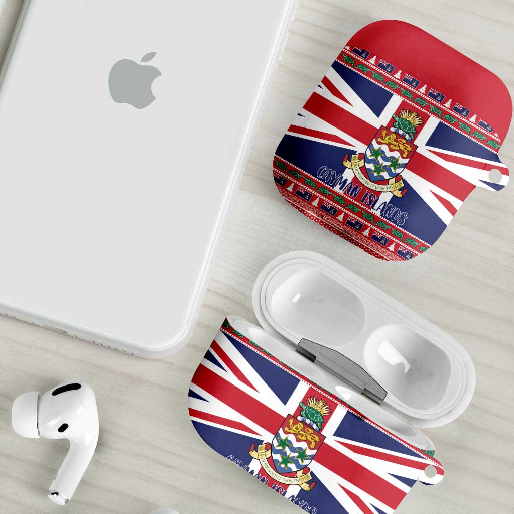 Cayman Islands Christmas AirPods Case Coat Of Arms - Flag Style - Wonder Print Shop