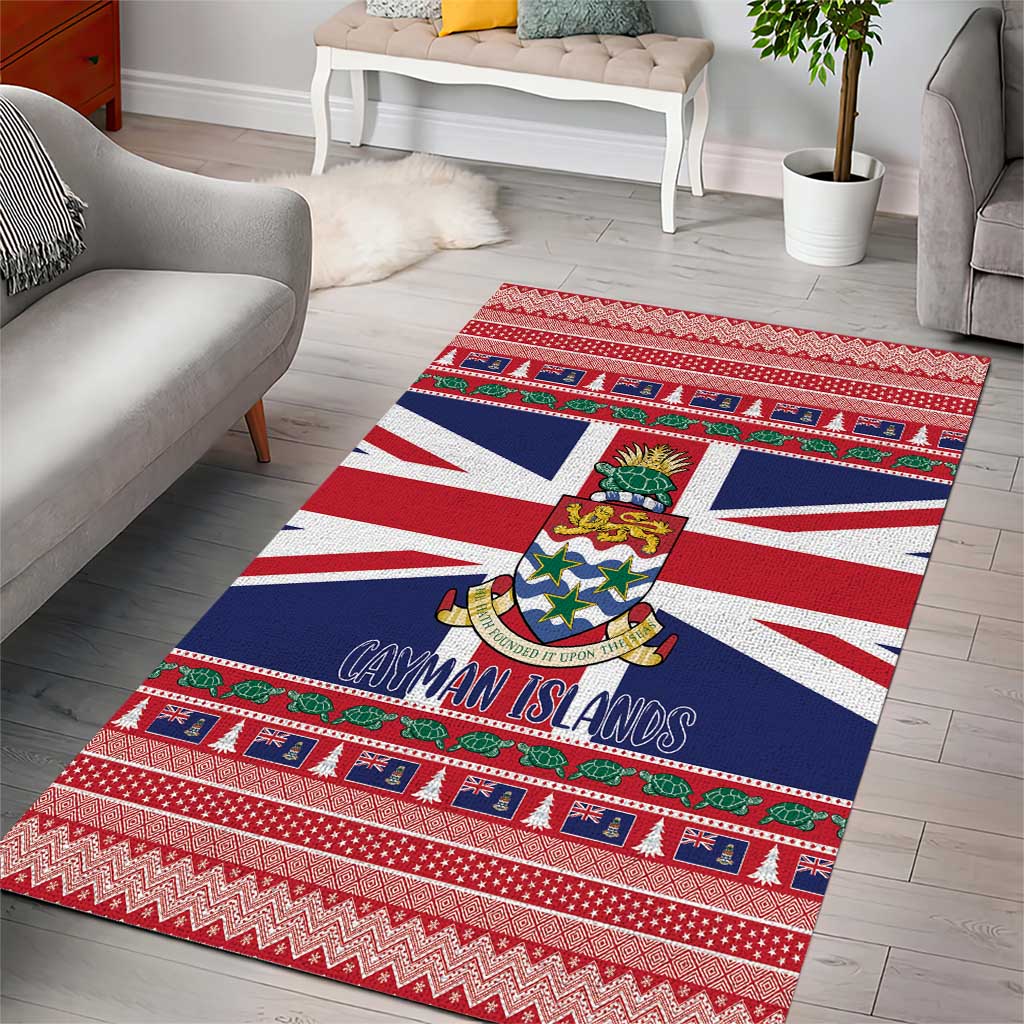 Cayman Islands Christmas Area Rug Coat Of Arms - Flag Style - Wonder Print Shop