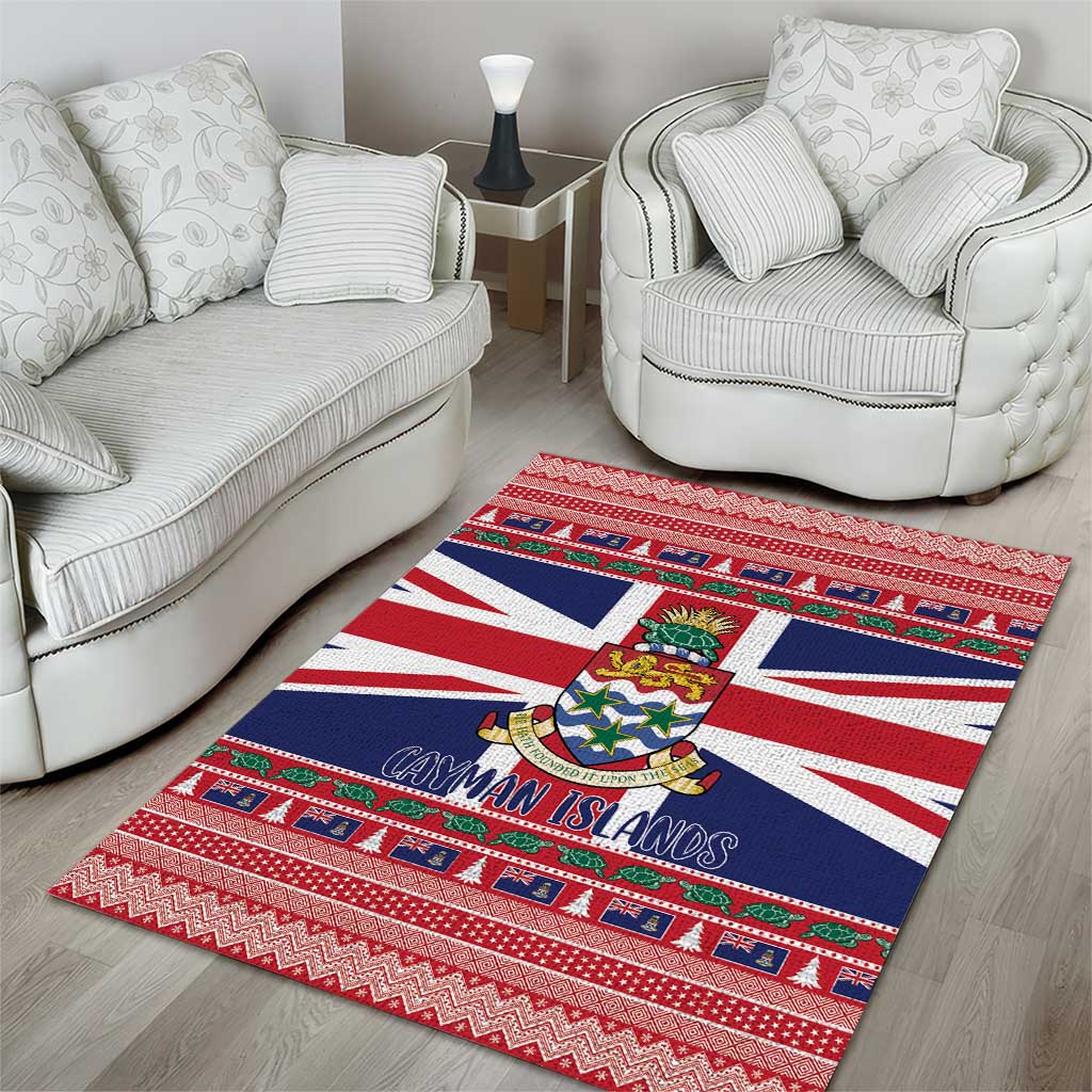 Cayman Islands Christmas Area Rug Coat Of Arms - Flag Style - Wonder Print Shop