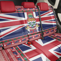 Cayman Islands Christmas Back Car Seat Cover Coat Of Arms - Flag Style - Wonder Print Shop
