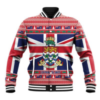 Cayman Islands Christmas Baseball Jacket Coat Of Arms - Flag Style - Wonder Print Shop
