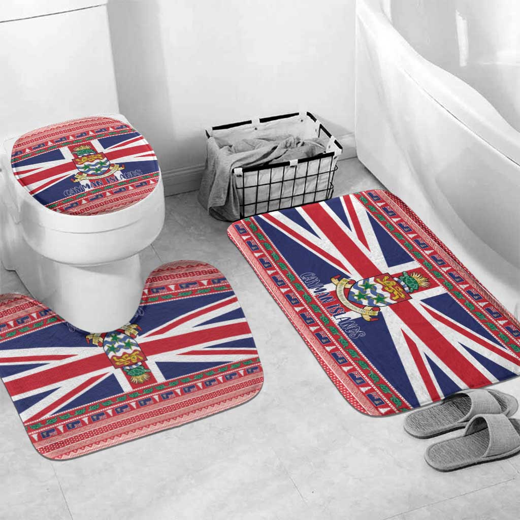 Cayman Islands Christmas Bathroom Set Coat Of Arms - Flag Style - Wonder Print Shop