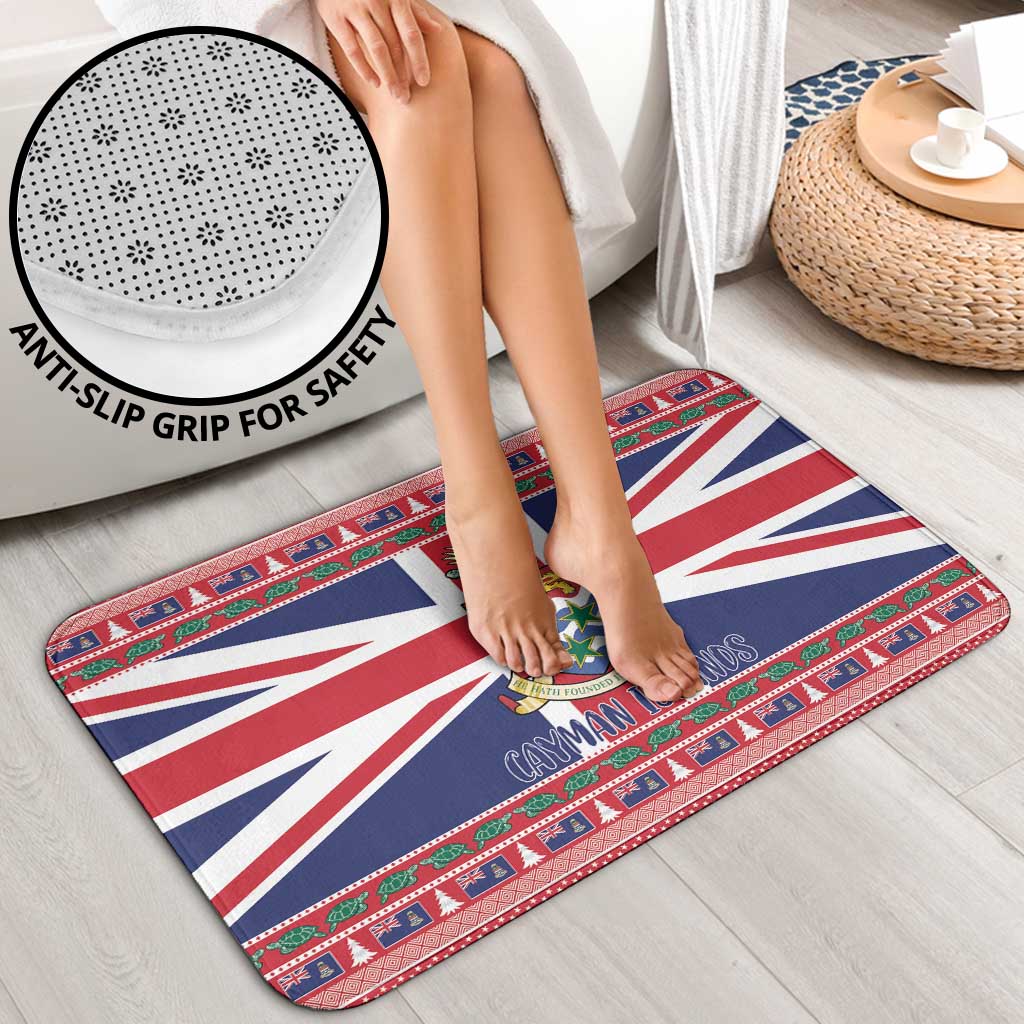 Cayman Islands Christmas Bathroom Set Coat Of Arms - Flag Style - Wonder Print Shop