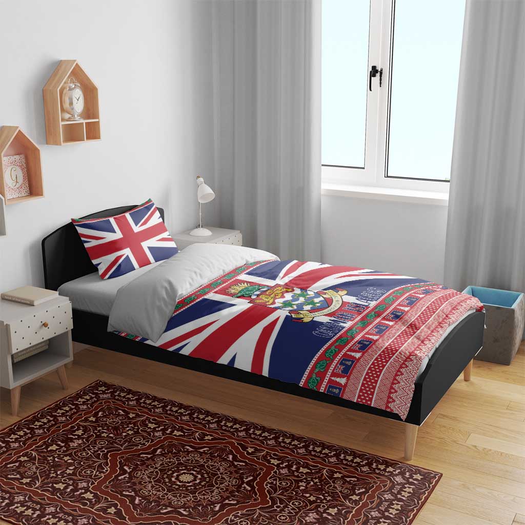 Cayman Islands Christmas Bedding Set Coat Of Arms - Flag Style - Wonder Print Shop