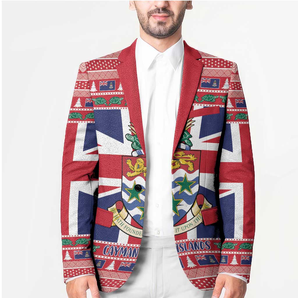 Cayman Islands Christmas Blazer Coat Of Arms - Flag Style - Wonder Print Shop
