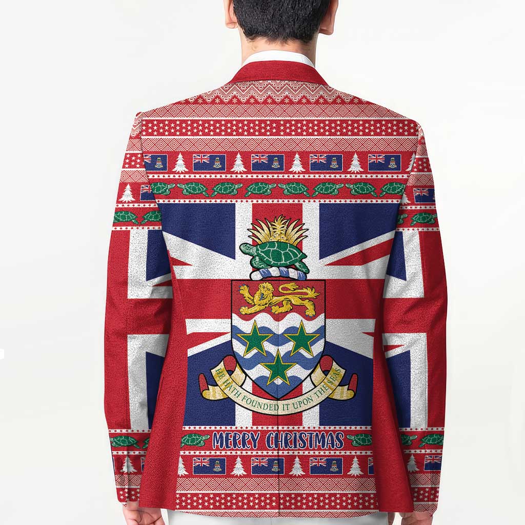 Cayman Islands Christmas Blazer Coat Of Arms - Flag Style - Wonder Print Shop