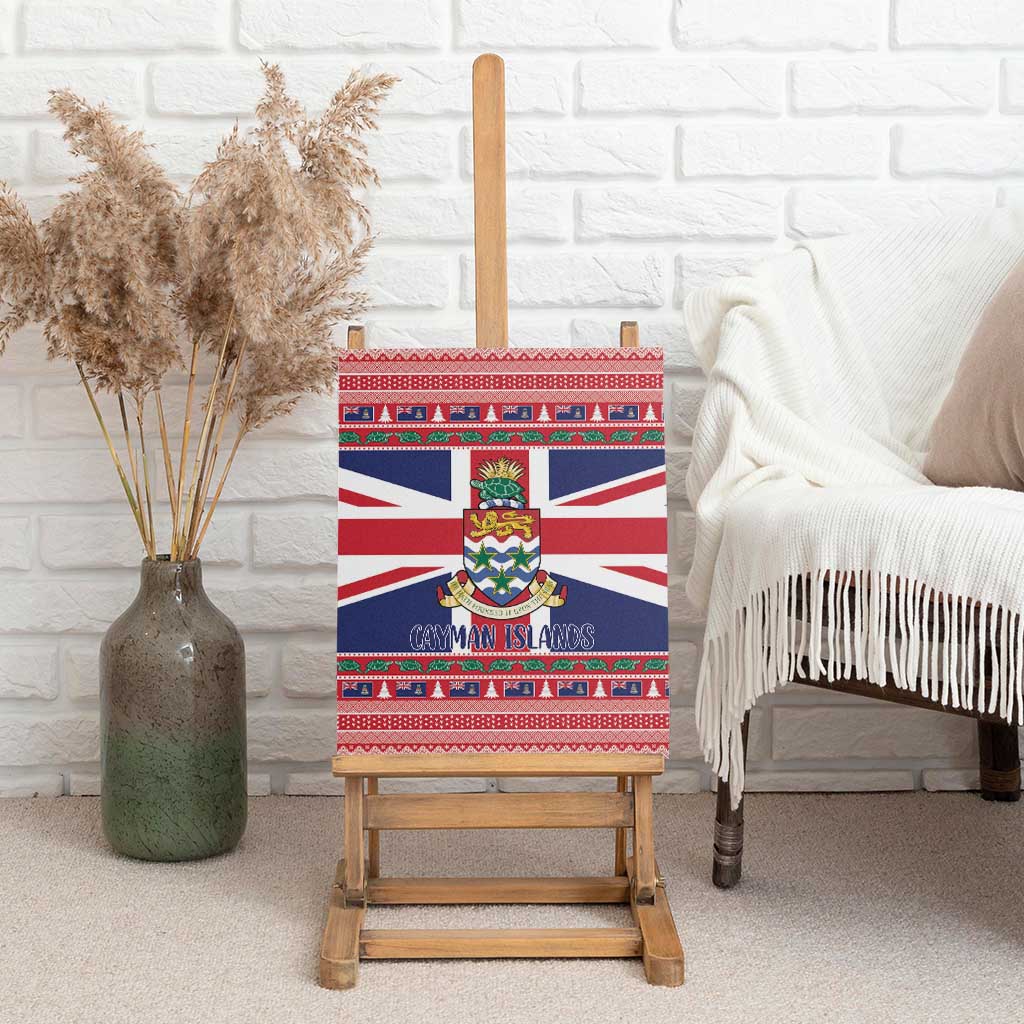 Cayman Islands Christmas Canvas Wall Art Coat Of Arms - Flag Style - Wonder Print Shop