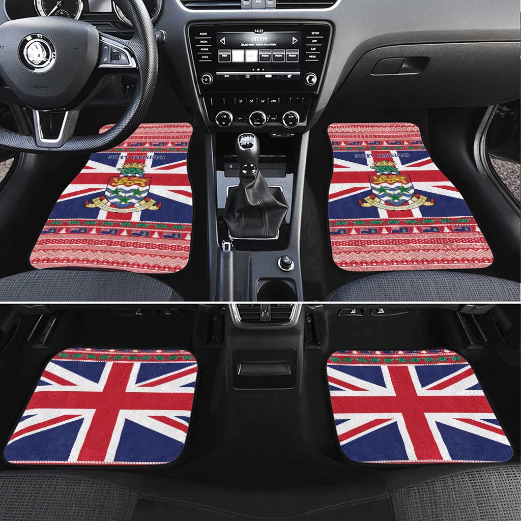 Cayman Islands Christmas Car Mats Coat Of Arms - Flag Style - Wonder Print Shop