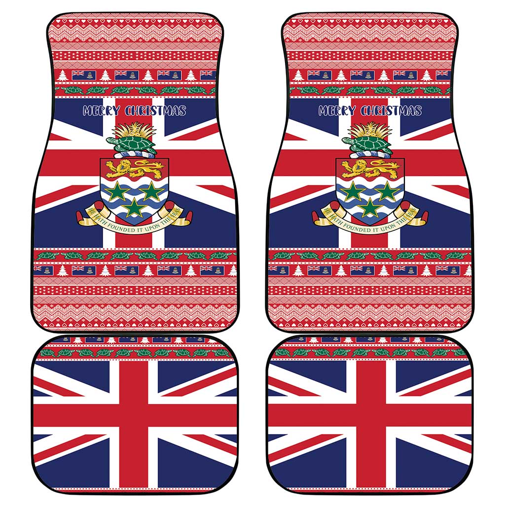 Cayman Islands Christmas Car Mats Coat Of Arms - Flag Style - Wonder Print Shop