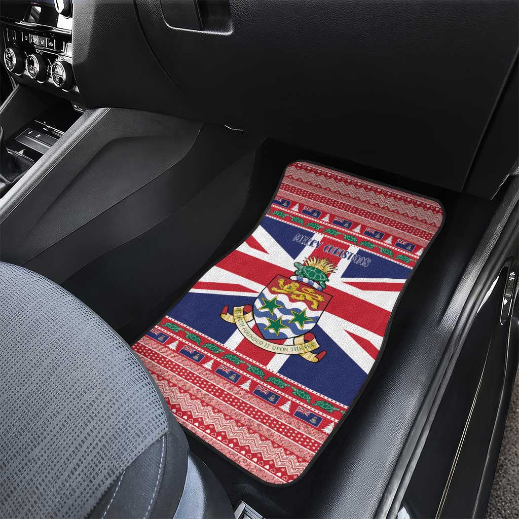 Cayman Islands Christmas Car Mats Coat Of Arms - Flag Style - Wonder Print Shop