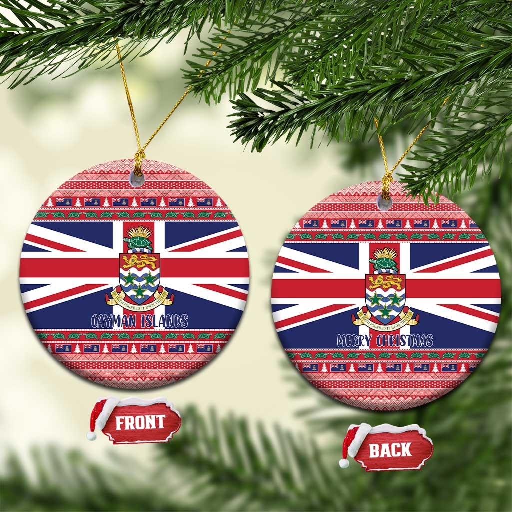 Cayman Islands Christmas Ceramic Ornament Coat Of Arms - Flag Style - Wonder Print Shop