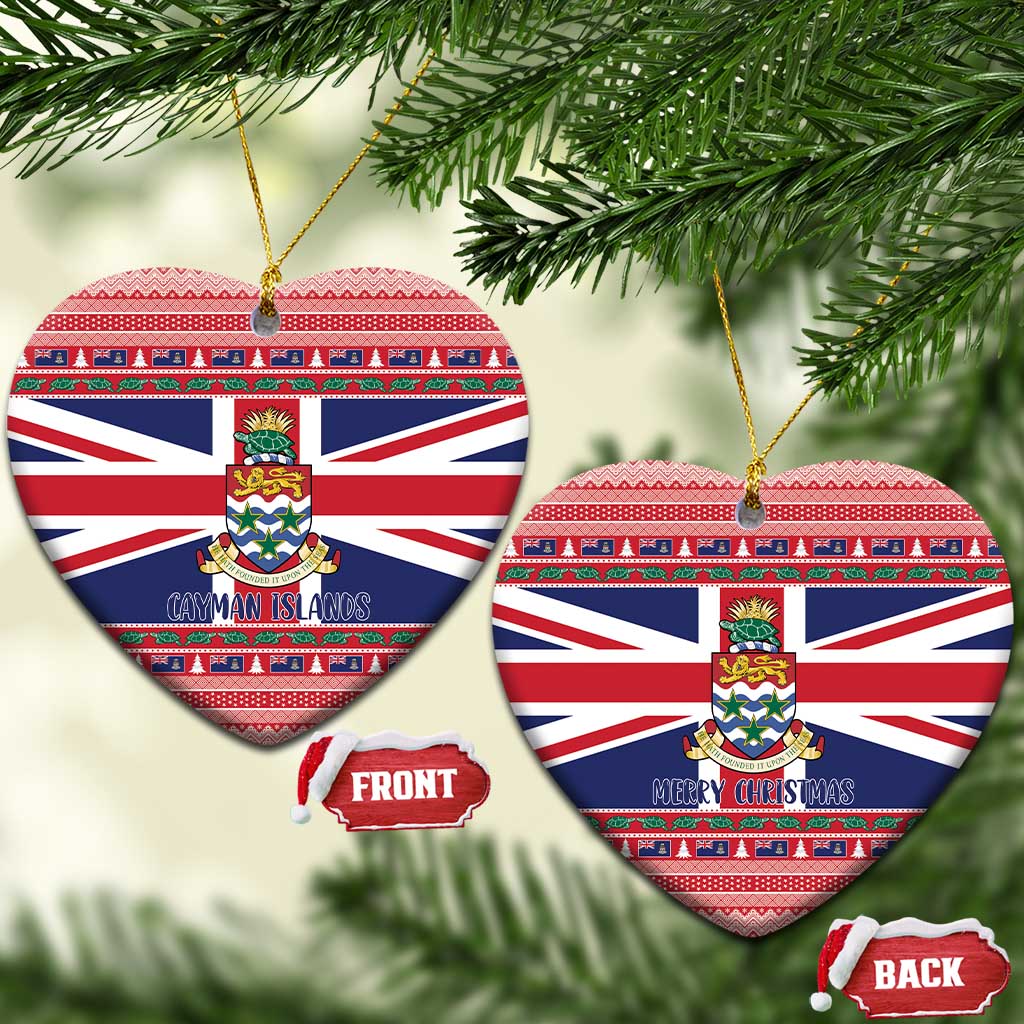 Cayman Islands Christmas Ceramic Ornament Coat Of Arms - Flag Style - Wonder Print Shop