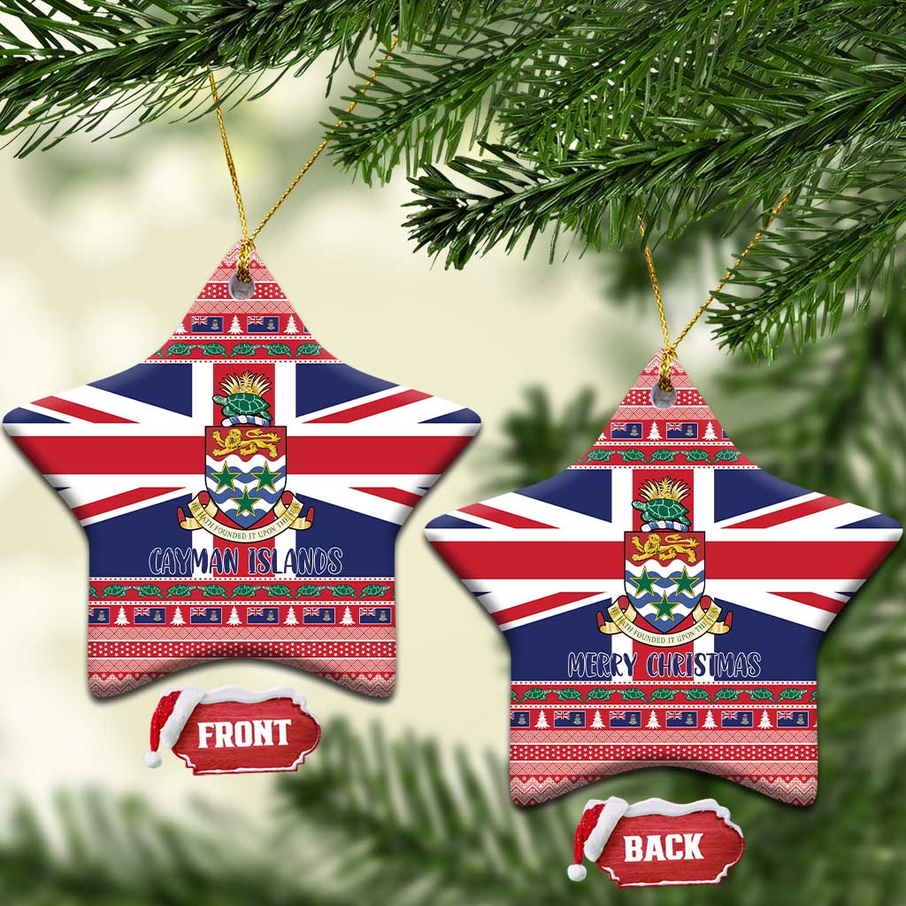 Cayman Islands Christmas Ceramic Ornament Coat Of Arms - Flag Style - Wonder Print Shop