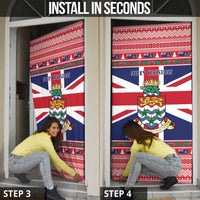 Cayman Islands Christmas Door Cover Coat Of Arms - Flag Style - Wonder Print Shop
