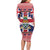 Cayman Islands Christmas Family Matching Long Sleeve Bodycon Dress and Hawaiian Shirt Coat Of Arms - Flag Style - Wonder Print Shop