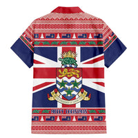 Cayman Islands Christmas Family Matching Mermaid Dress and Hawaiian Shirt Coat Of Arms - Flag Style - Wonder Print Shop