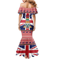 Cayman Islands Christmas Family Matching Mermaid Dress and Hawaiian Shirt Coat Of Arms - Flag Style - Wonder Print Shop