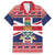 Cayman Islands Christmas Family Matching Off The Shoulder Long Sleeve Dress and Hawaiian Shirt Coat Of Arms - Flag Style - Wonder Print Shop