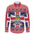 Cayman Islands Christmas Family Matching Off The Shoulder Long Sleeve Dress and Hawaiian Shirt Coat Of Arms - Flag Style - Wonder Print Shop