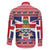 Cayman Islands Christmas Family Matching Off The Shoulder Long Sleeve Dress and Hawaiian Shirt Coat Of Arms - Flag Style - Wonder Print Shop