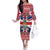 Cayman Islands Christmas Family Matching Off The Shoulder Long Sleeve Dress and Hawaiian Shirt Coat Of Arms - Flag Style - Wonder Print Shop