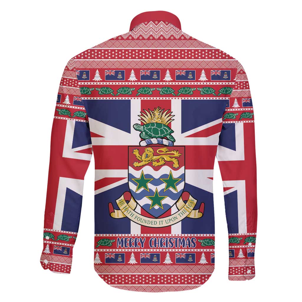Cayman Islands Christmas Family Matching Off Shoulder Maxi Dress and Hawaiian Shirt Coat Of Arms - Flag Style - Wonder Print Shop