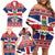 Cayman Islands Christmas Family Matching Off Shoulder Short Dress and Hawaiian Shirt Coat Of Arms - Flag Style - Wonder Print Shop