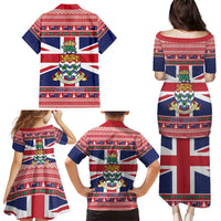 Cayman Islands Christmas Family Matching Puletasi and Hawaiian Shirt Coat Of Arms - Flag Style - Wonder Print Shop