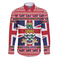 Cayman Islands Christmas Family Matching Puletasi and Hawaiian Shirt Coat Of Arms - Flag Style - Wonder Print Shop