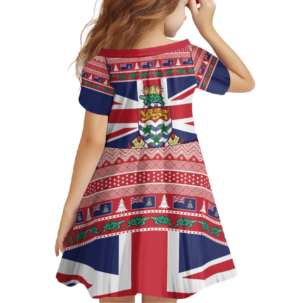 Cayman Islands Christmas Family Matching Short Sleeve Bodycon Dress and Hawaiian Shirt Coat Of Arms - Flag Style - Wonder Print Shop