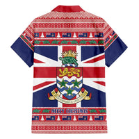 Cayman Islands Christmas Family Matching Summer Maxi Dress and Hawaiian Shirt Coat Of Arms - Flag Style - Wonder Print Shop