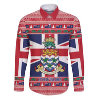 Cayman Islands Christmas Family Matching Summer Maxi Dress and Hawaiian Shirt Coat Of Arms - Flag Style - Wonder Print Shop